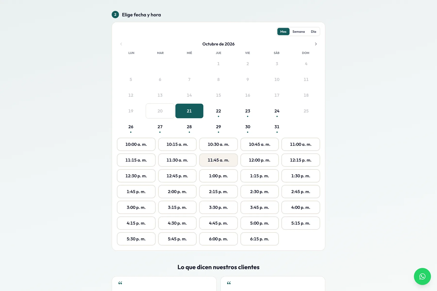 Your booking page, open 24 hours